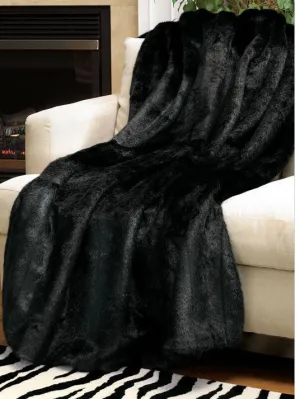 Black Mink Signature Faux Fur Throw - Fabulous Furs