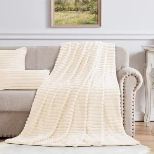 Cotton Co Milan Faux fux Throw 120 x 180cm Cream