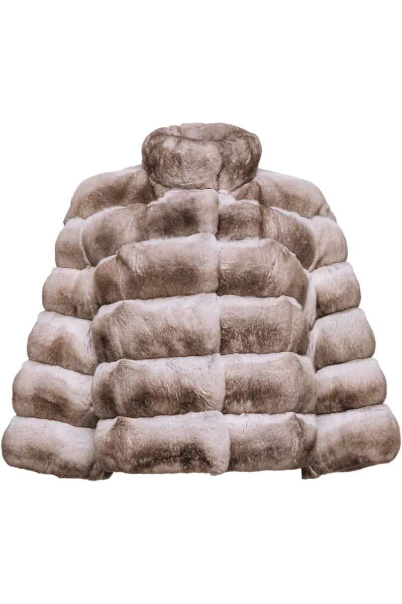 Horizontal Taupe Chinchilla Jacket