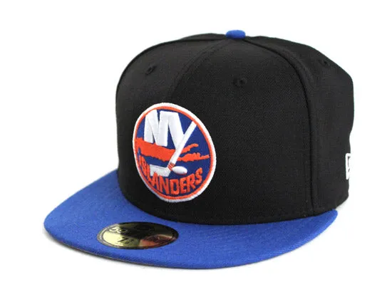 New York Islanders New Era 59FIFTY Fitted Hat (METS COLOR WAY BLACK ORANGE BLUE AZURE GRAY UNDER BRIM)