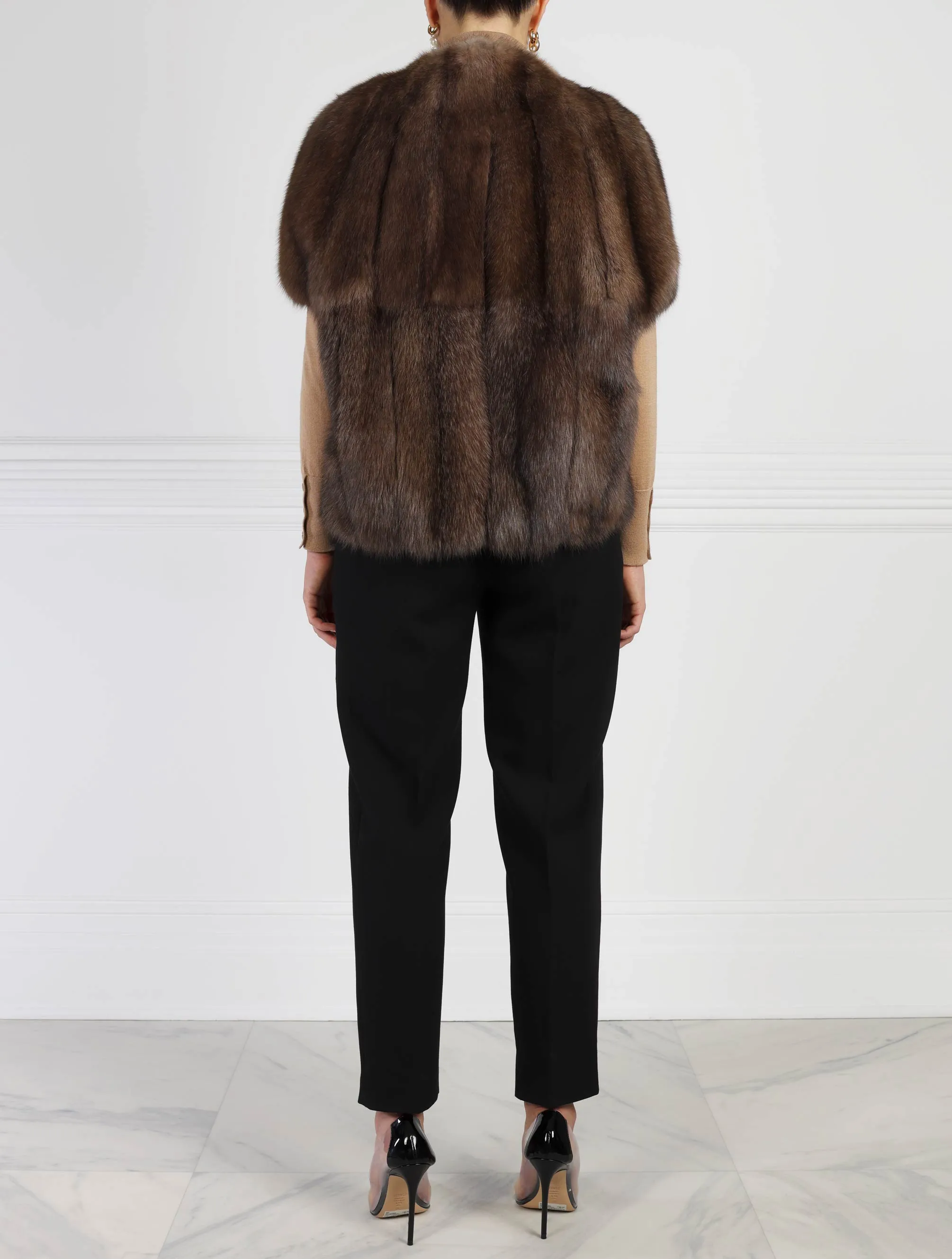 The Frances Sable Fur Cocoon Vest