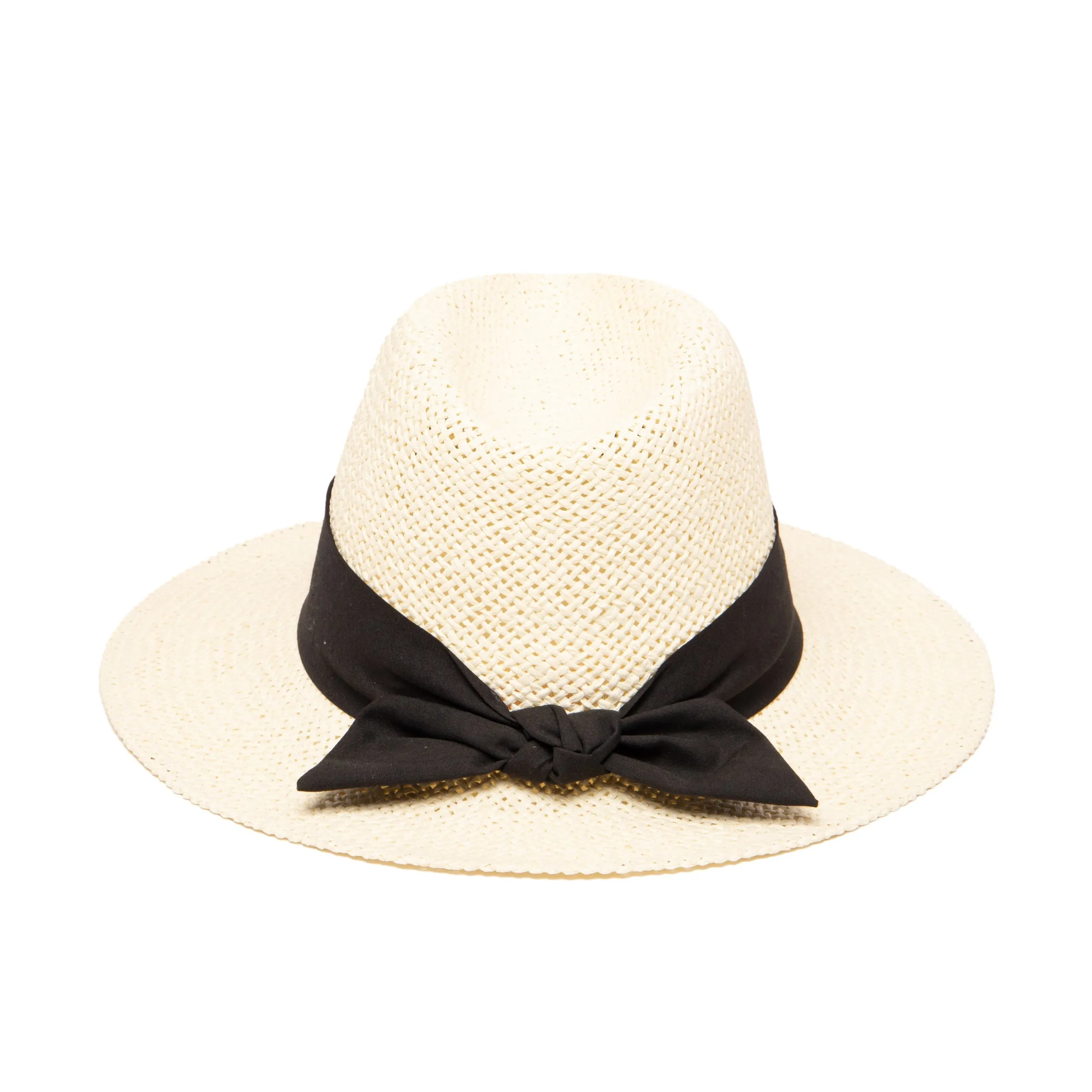 Women's Woven Paper Fedora With Back Knot Band